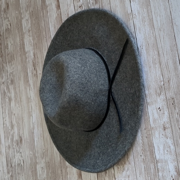 Free People Wool Wide Brim Fedora Hat Black Trim OS - Picture 6 of 14